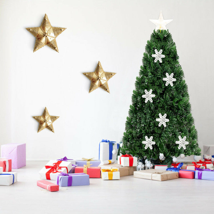 Artificial Christmas Tree with Snowflakes and LED Lights