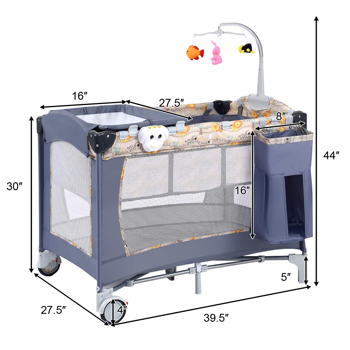 3-in-1 Portable Baby Crib Sleep Bassinet