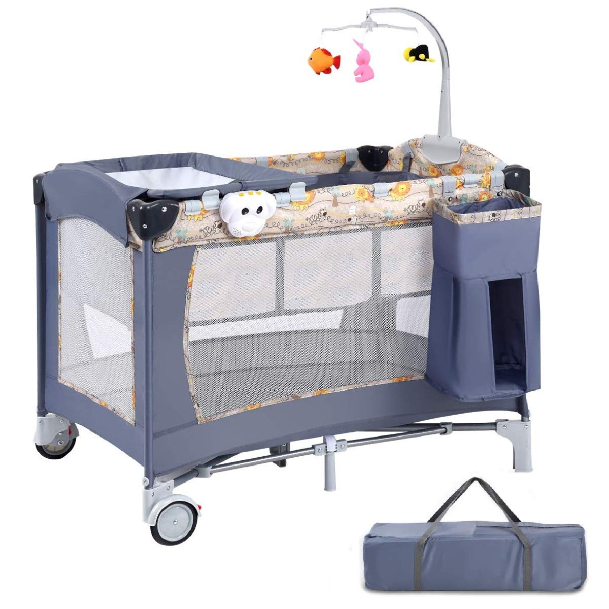 3-in-1 Portable Baby Crib Sleep Bassinet
