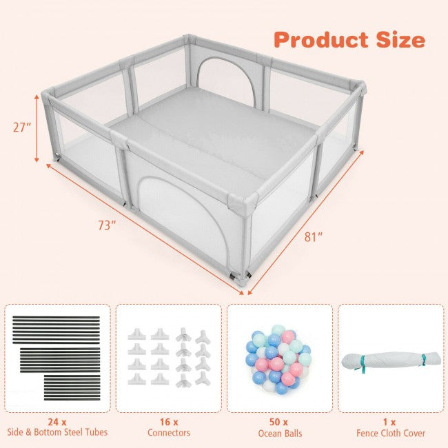 Baby Playpen Safety Play Yard for Baby Infants