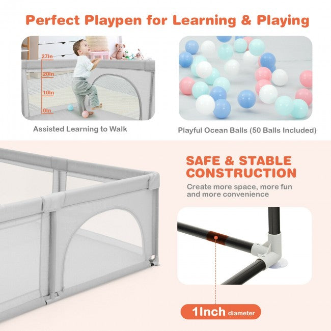 Baby Playpen Safety Play Yard for Baby Infants