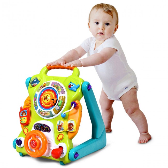 3-in-1 Kids Activity Sit-to-Stand Learning Walker with Musical Toys