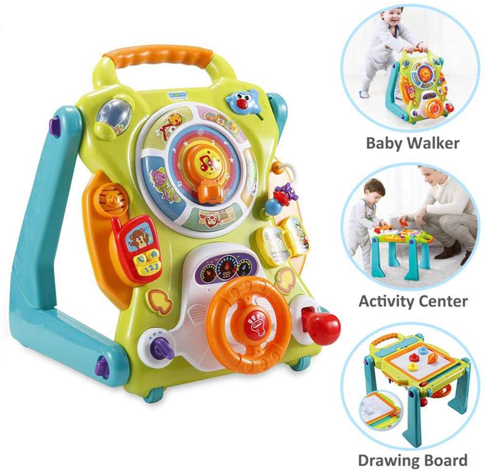 3-in-1 Kids Activity Sit-to-Stand Learning Walker with Musical Toys