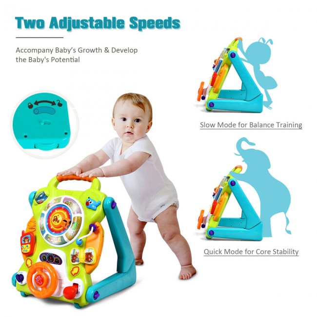 3-in-1 Kids Activity Sit-to-Stand Learning Walker with Musical Toys