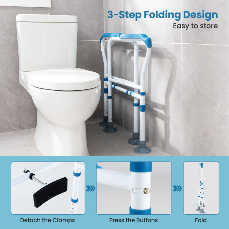 Bathroom Toilet Safety Rail  Frame with Adjustable Height for Elderly