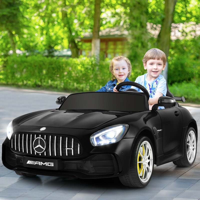 12V Kids 2-Seater Ride On Car Mercedes Benz AMG GTR Electric Vehicle with Remote Control LED Lights