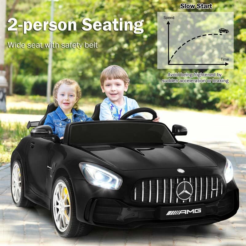 12V Kids 2-Seater Ride On Car Mercedes Benz AMG GTR Electric Vehicle with Remote Control LED Lights