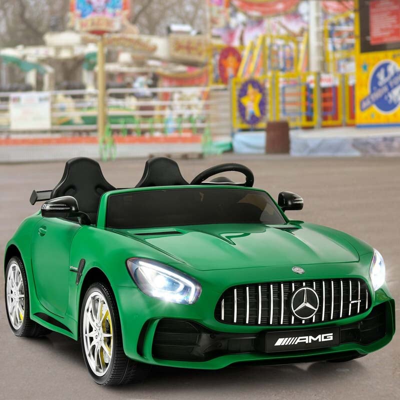 12V Kids 2-Seater Ride On Car Mercedes Benz AMG GTR Electric Vehicle with Remote Control LED Lights