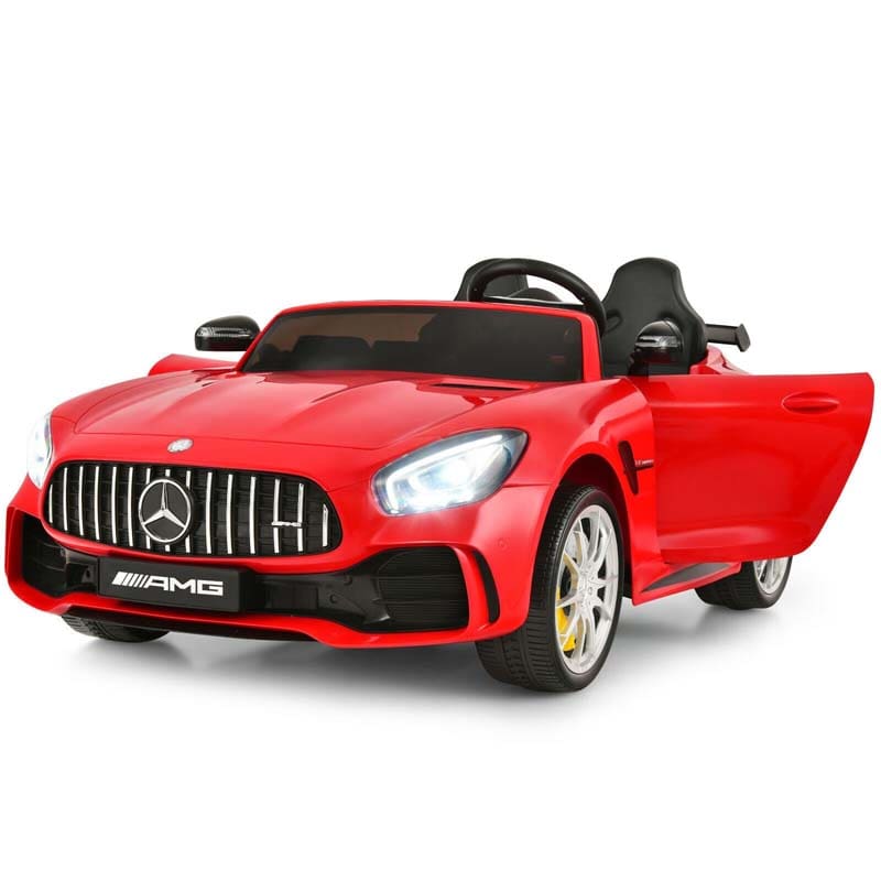 12V Kids 2-Seater Ride On Car Mercedes Benz AMG GTR Electric Vehicle with Remote Control LED Lights