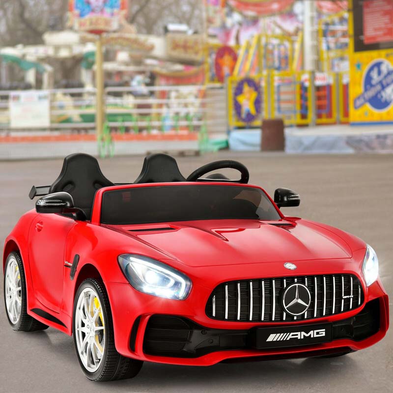 12V Kids 2-Seater Ride On Car Mercedes Benz AMG GTR Electric Vehicle with Remote Control LED Lights