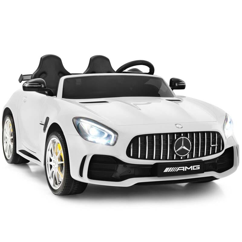 12V Kids 2-Seater Ride On Car Mercedes Benz AMG GTR Electric Vehicle with Remote Control LED Lights