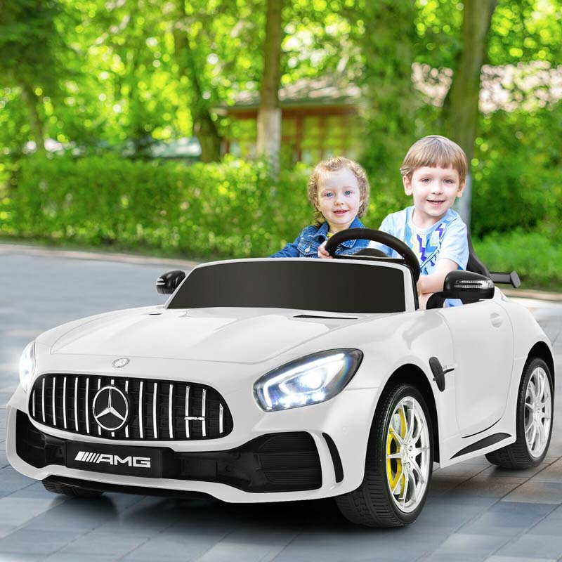 12V Kids 2-Seater Ride On Car Mercedes Benz AMG GTR Electric Vehicle with Remote Control LED Lights