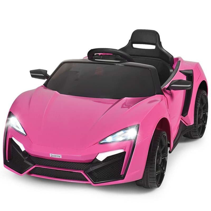 Kids Ride On Sports Car 12V Battery Powered Electric Vehicle with Remote Control & LED Lights