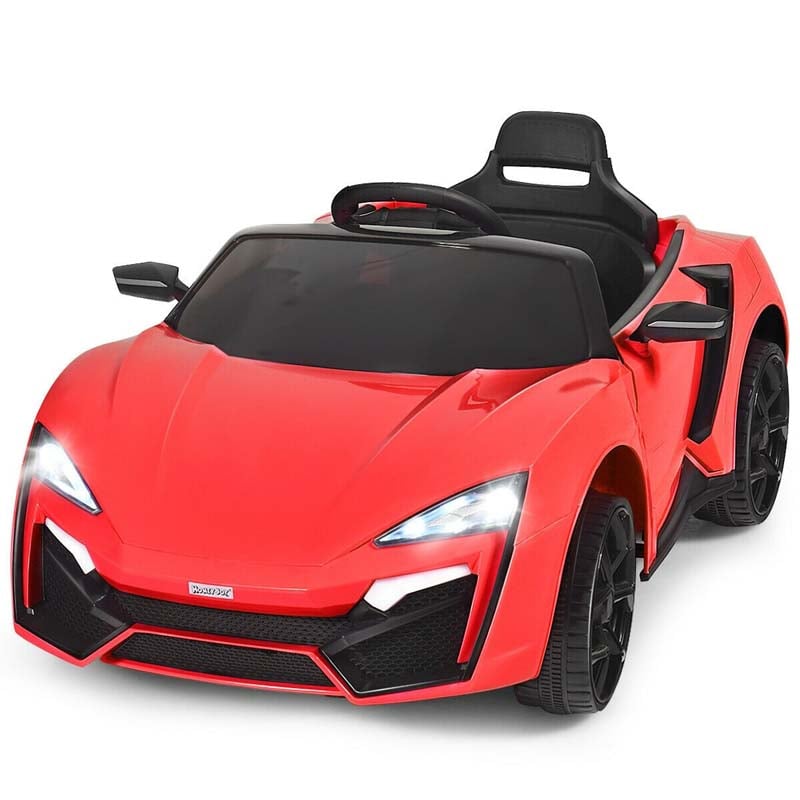 Kids Ride On Sports Car 12V Battery Powered Electric Vehicle with Remote Control & LED Lights