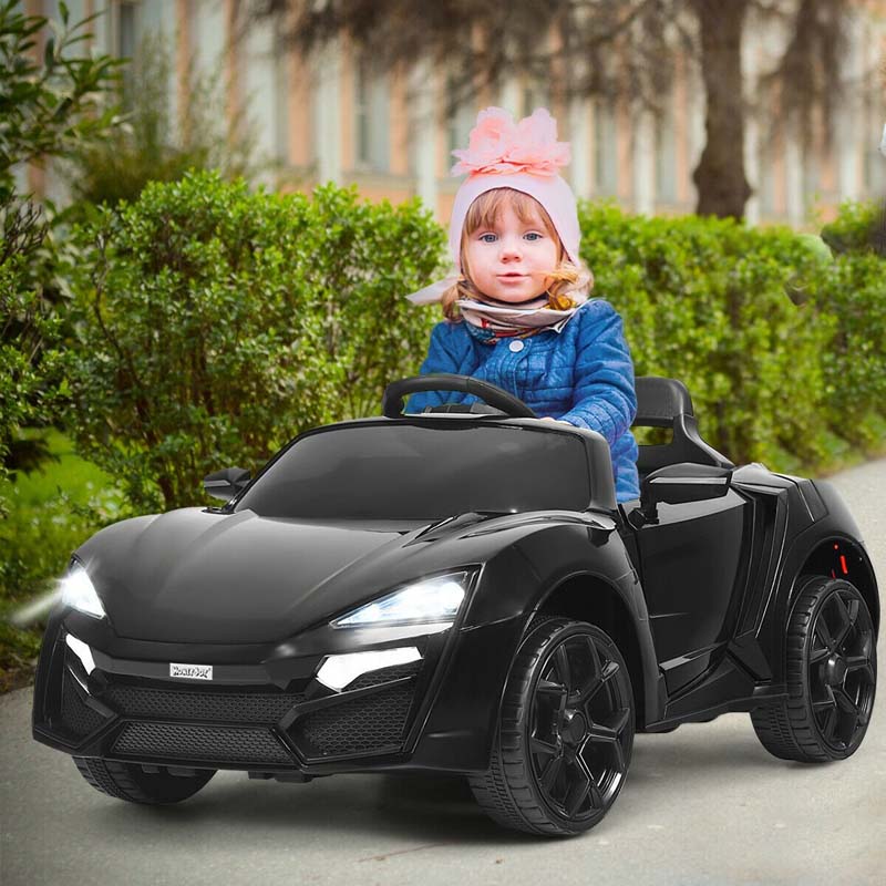 Kids Ride On Sports Car 12V Battery Powered Electric Vehicle with Remote Control & LED Lights