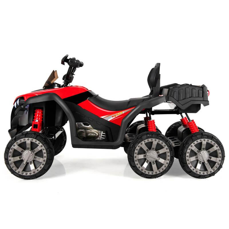 12V Kids Ride On ATV 6-Wheeler Electric Quad Car w/ 4WD & Trunk