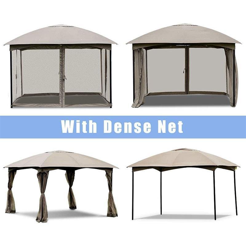 11.5' x 11.5' Fully Enclosed Outdoor Gazebo with Removable 4 Walls