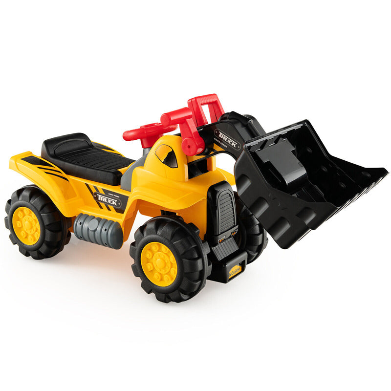 Kids Ride on Excavator Bulldozer Toy Sand Digger Toddler Ride On Construction Truck with Underneath Storage