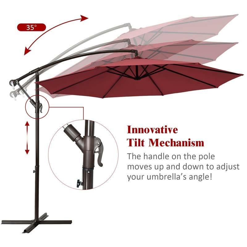 10ft Offset Hanging Outdoor Market Patio Umbrella