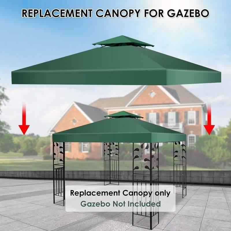 10' x 10' 2-Tier Patio Gazebo Canopy Top Replacement Cover