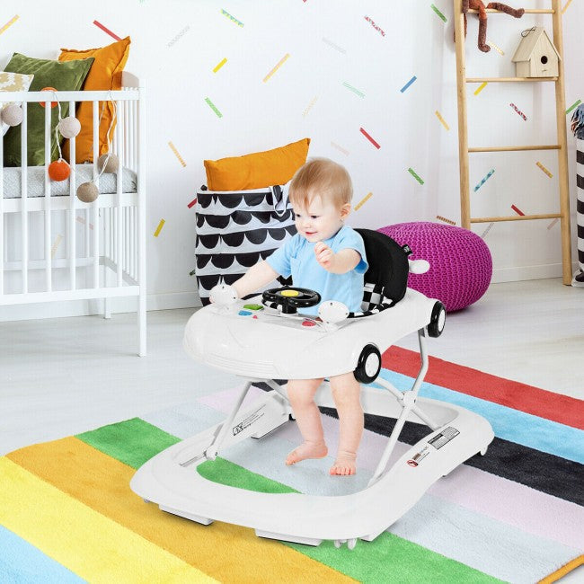 2-in-1 Folding Baby Walker with Music Player and Lights