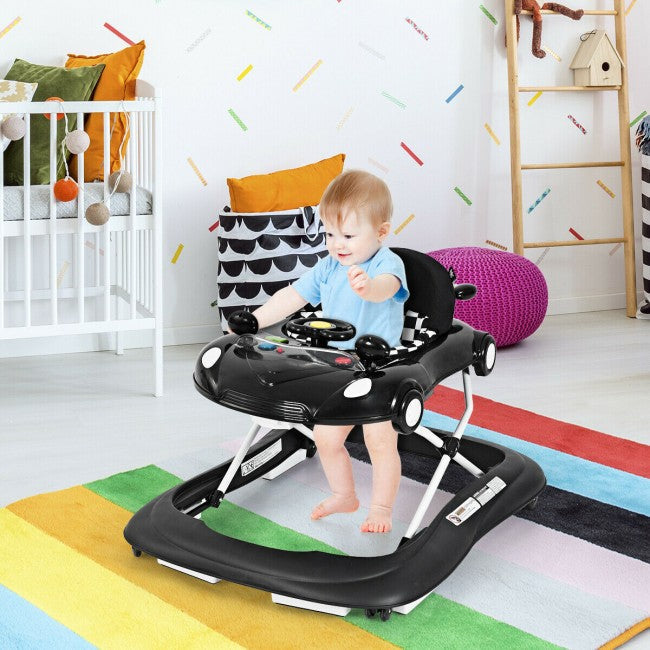 2-in-1 Folding Baby Walker with Music Player and Lights