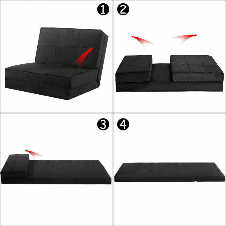 Convertible Lounger Folding Sofa Sleeper Bed with 5 Adjustable Positions