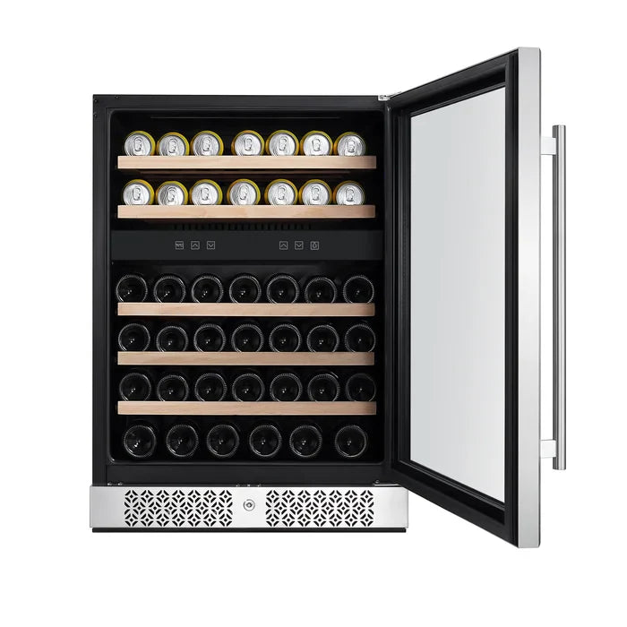 Empava 24" 46 Bottle Dual Zone Wine and Beverage Cooler, EMPV-WC04D