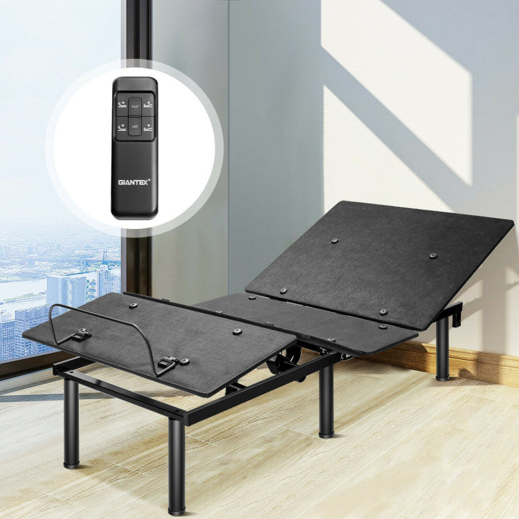 Ergonomic Adjustable Bed Base with Head & Foot Incline and remote control