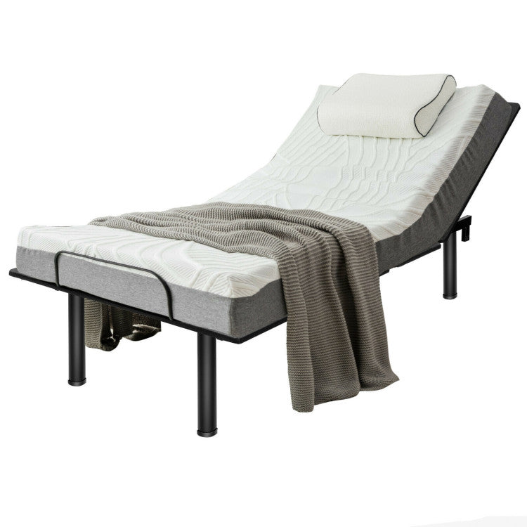 Ergonomic Adjustable Bed Base with Head & Foot Incline and remote control