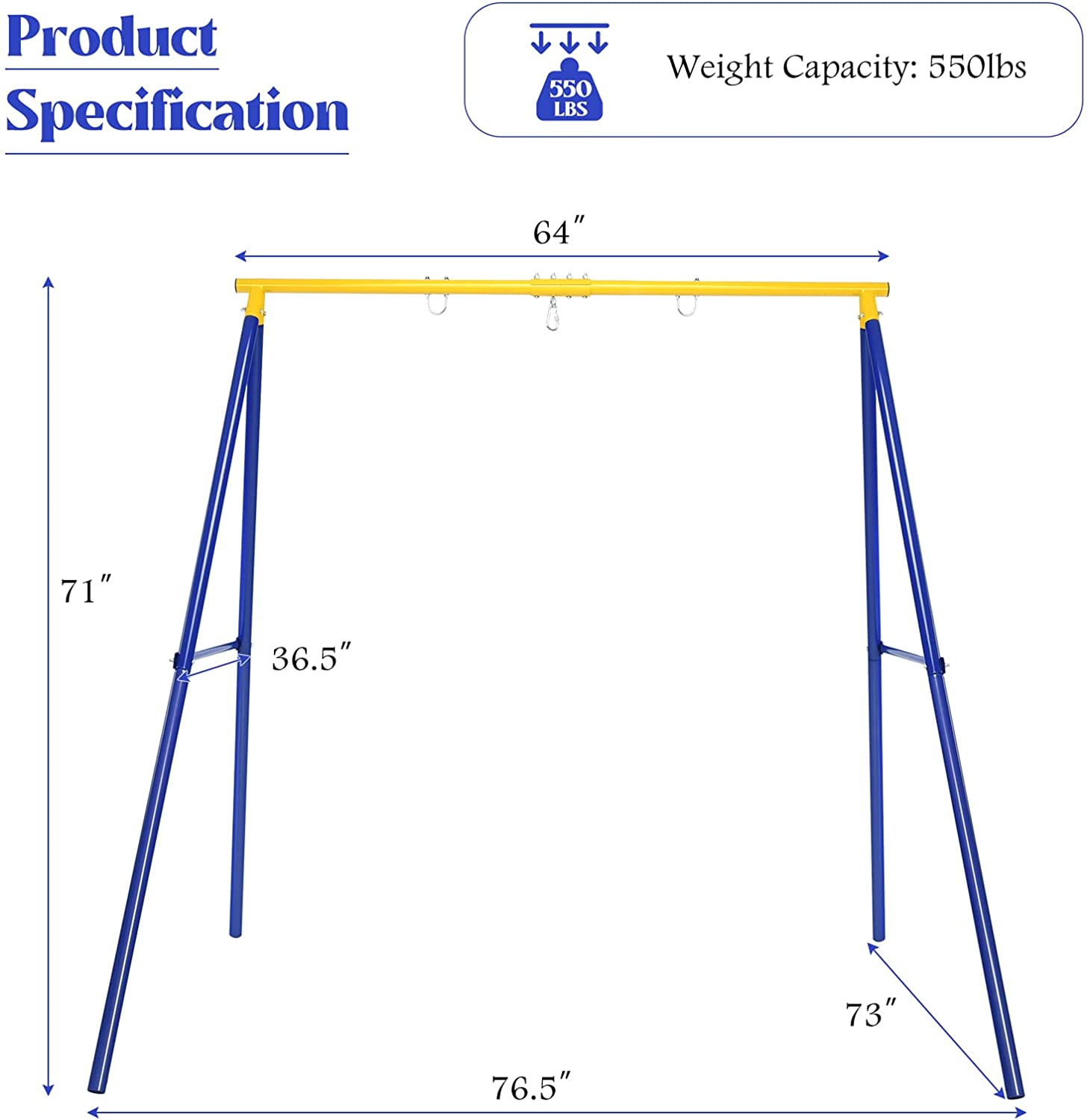 Extra Large Heavy Duty Metal Swing Stand for Kids Outdoor