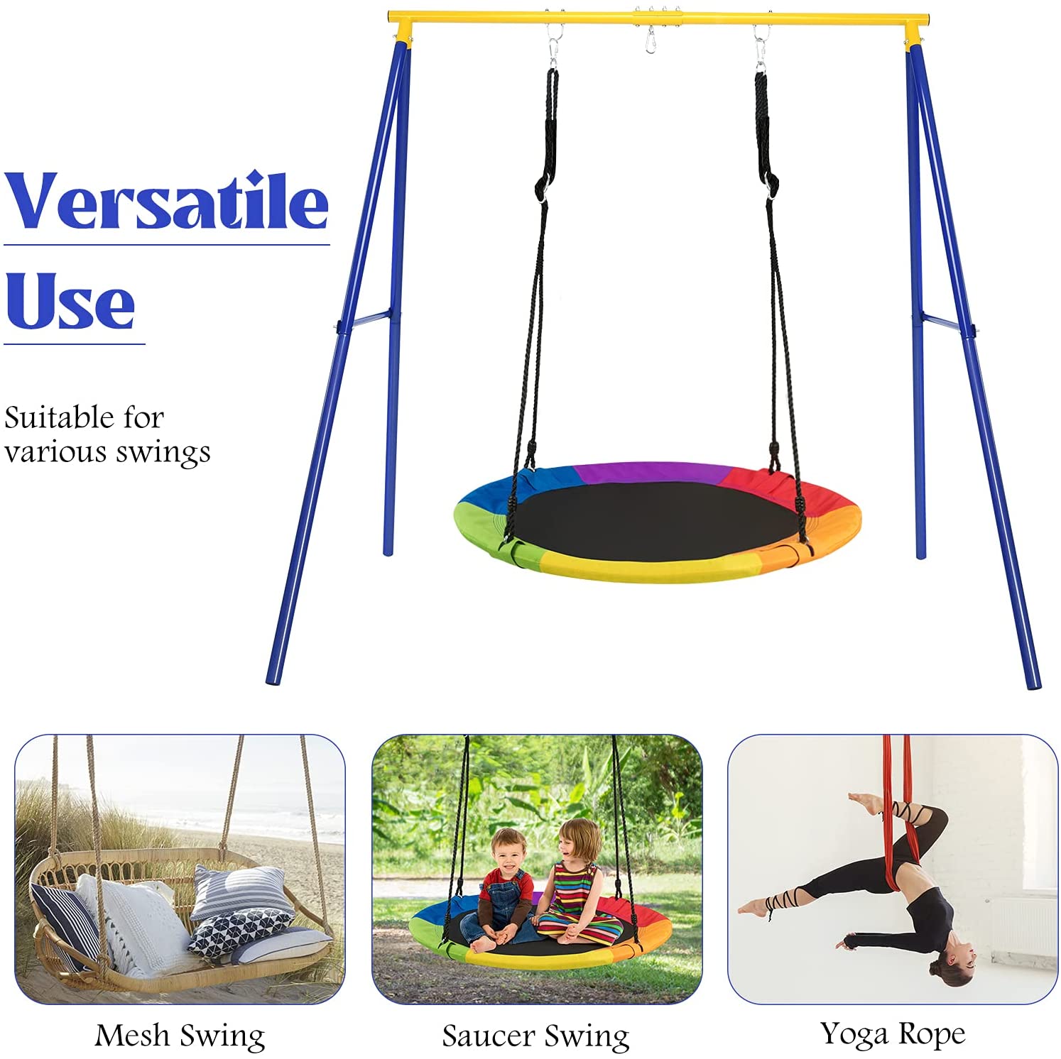 Extra Large Heavy Duty Metal Swing Stand for Kids Outdoor