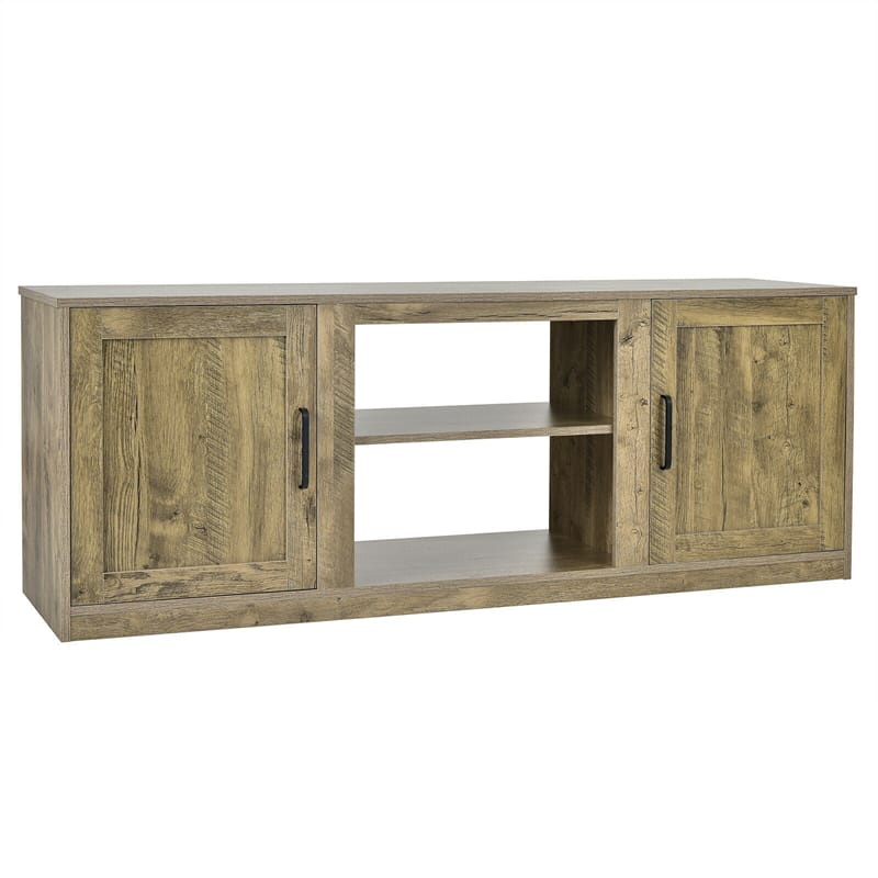 Farmhouse Electric Fireplace TV Stand Entertainment Center with Double Barn Doors & Storage Cabinets for TVs up to 65 Inch