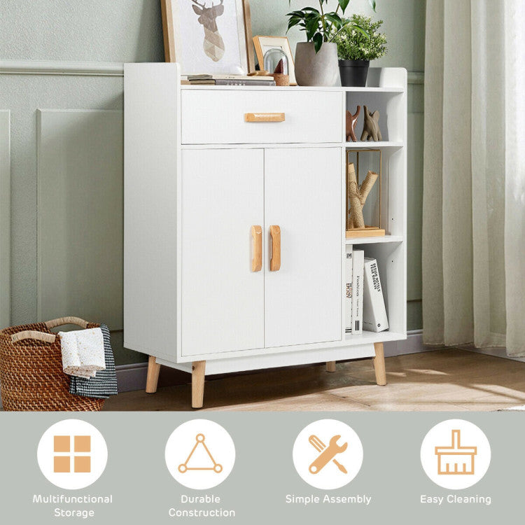 Floor Storage Cabinet Free Standing Cupboard Chest  for Living Room and Bedroom