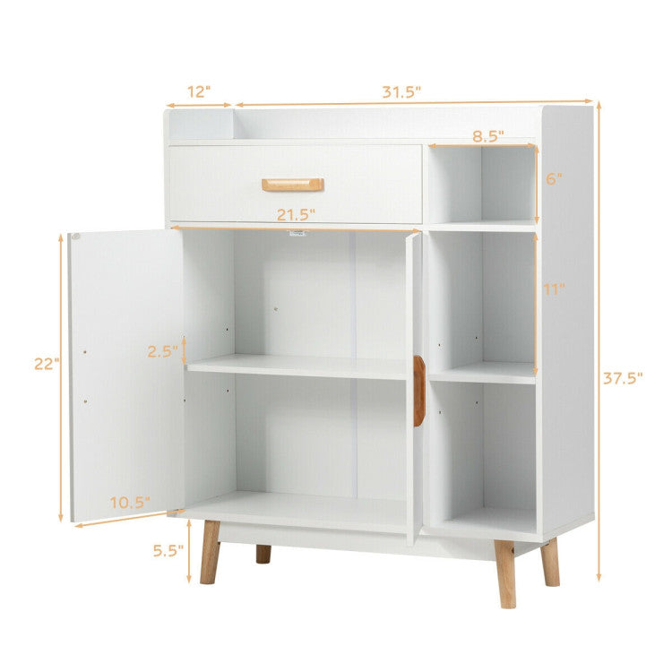 Floor Storage Cabinet Free Standing Cupboard Chest  for Living Room and Bedroom