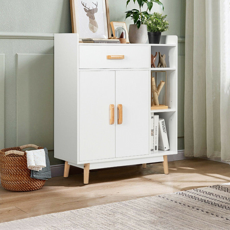 Floor Storage Cabinet Free Standing Cupboard Chest  for Living Room and Bedroom