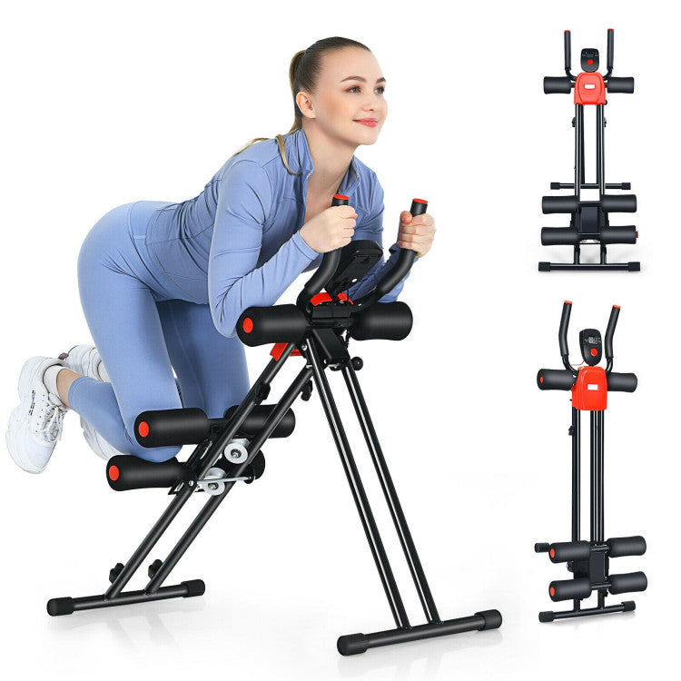 Foldable Abdominal Strength Trainer with 3 Adjustable Resistance and LCD Display