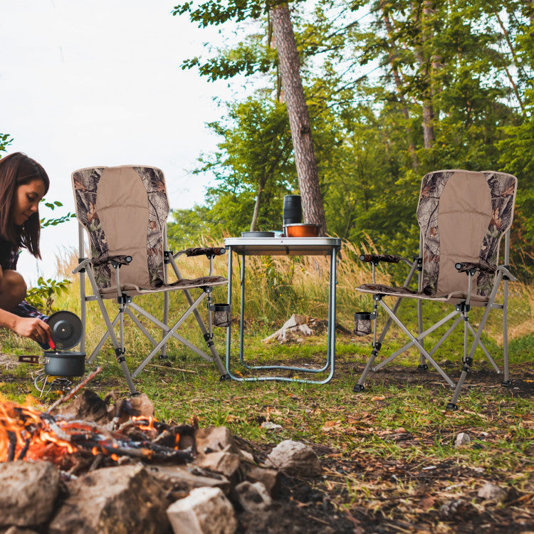 Foldable Camping Chair with 400 LBS Metal Frame and Anti-Slip Feet