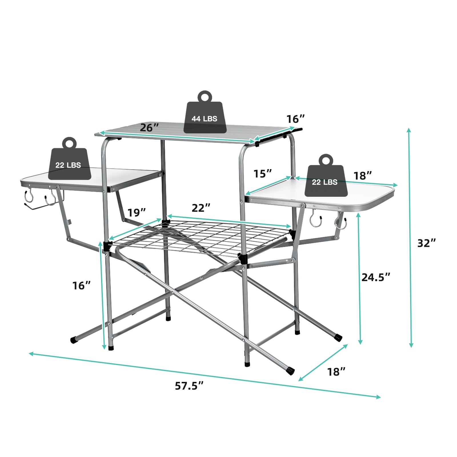 Foldable Outdoor BBQ Table Grilling Stand  for Picnic Camping