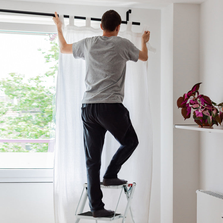 Folding 2 Step Ladder with Anti-Slip Pedal and Large Foot Pads