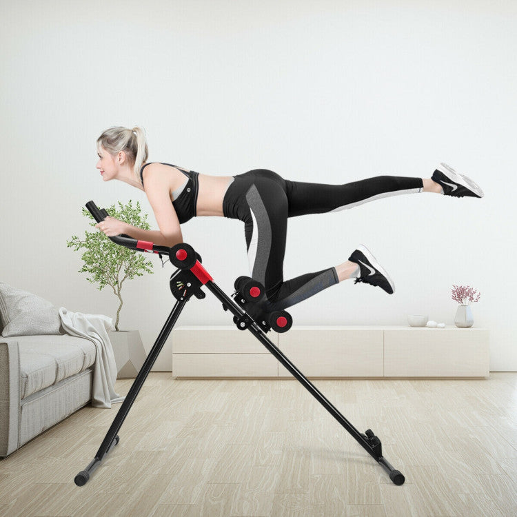 Folding Abdominal Workout Equipment with LCD Monitor for Home and Gym