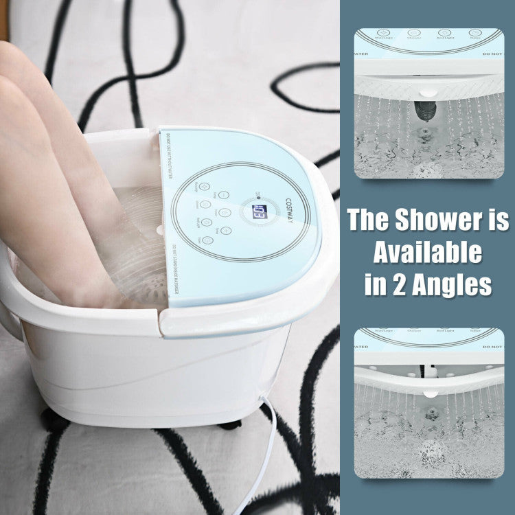 Foot Spa Bath Massager with 3-Angle Shower and Detachable Rollers