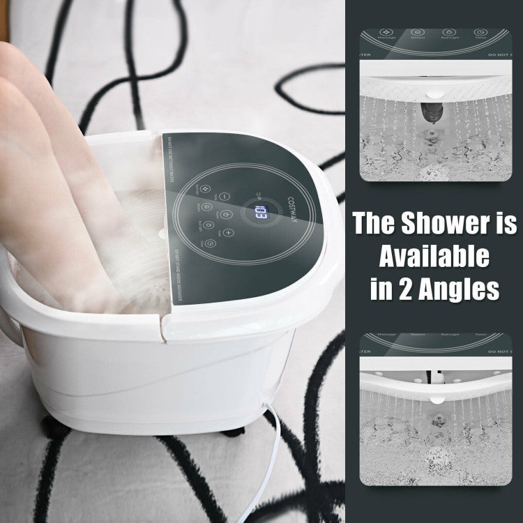 Foot Spa Bath Massager with 3-Angle Shower and Detachable Rollers