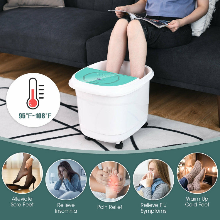 Foot Spa Bath Massager with 3-Angle Shower and Detachable Rollers