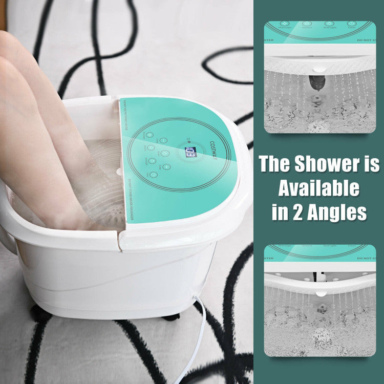 Foot Spa Bath Massager with 3-Angle Shower and Detachable Rollers