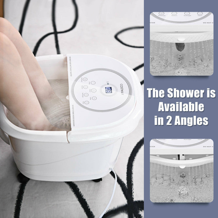 Foot Spa Bath Massager with 3-Angle Shower and Detachable Rollers