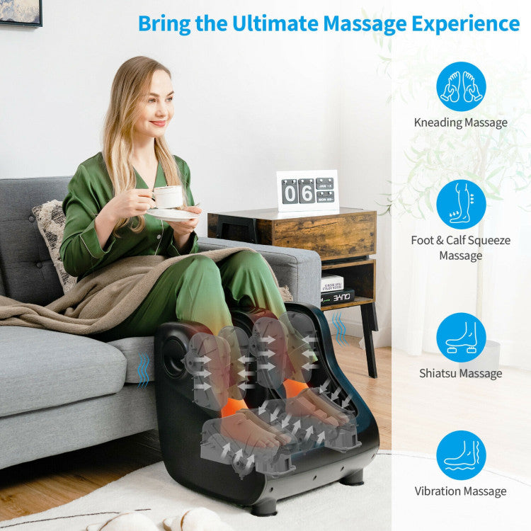 Foot and Calf Massager with Compression Kneading Heating & Vibrating and Remote Control