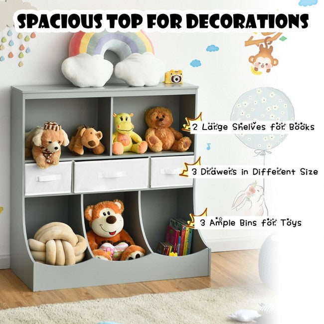 3-Detachable Drawers Kid Toys Storage Organizer Unit