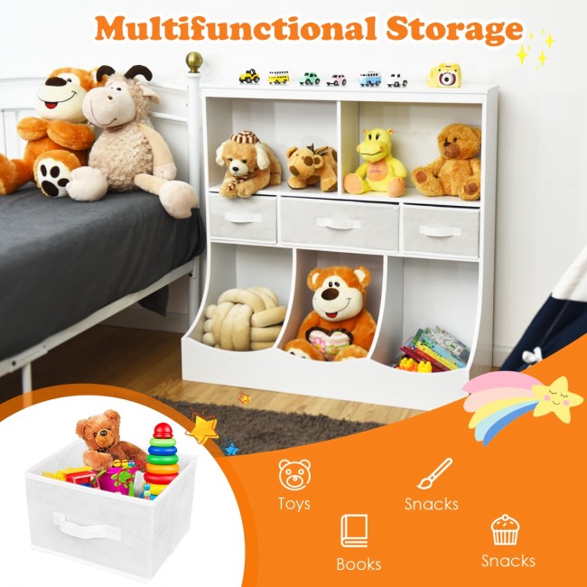 3-Detachable Drawers Kid Toys Storage Organizer Unit