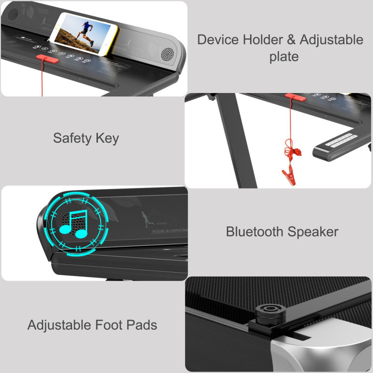 Gymax Folding Compact Treadmill with APP Control Bluetooth Speaker and 12 Preset Programs